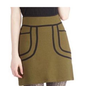 Modcloth Knitted Dove Olive the Sudden Skirt Olive